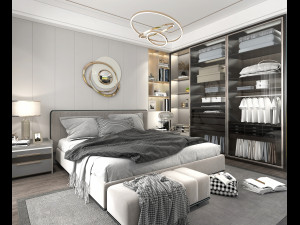 Modern Bedroom Interior Scene 8 3D Model