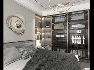 Modern Bedroom Interior Scene 8 3D Model