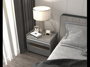 Modern Bedroom Interior Scene 8 3D Model