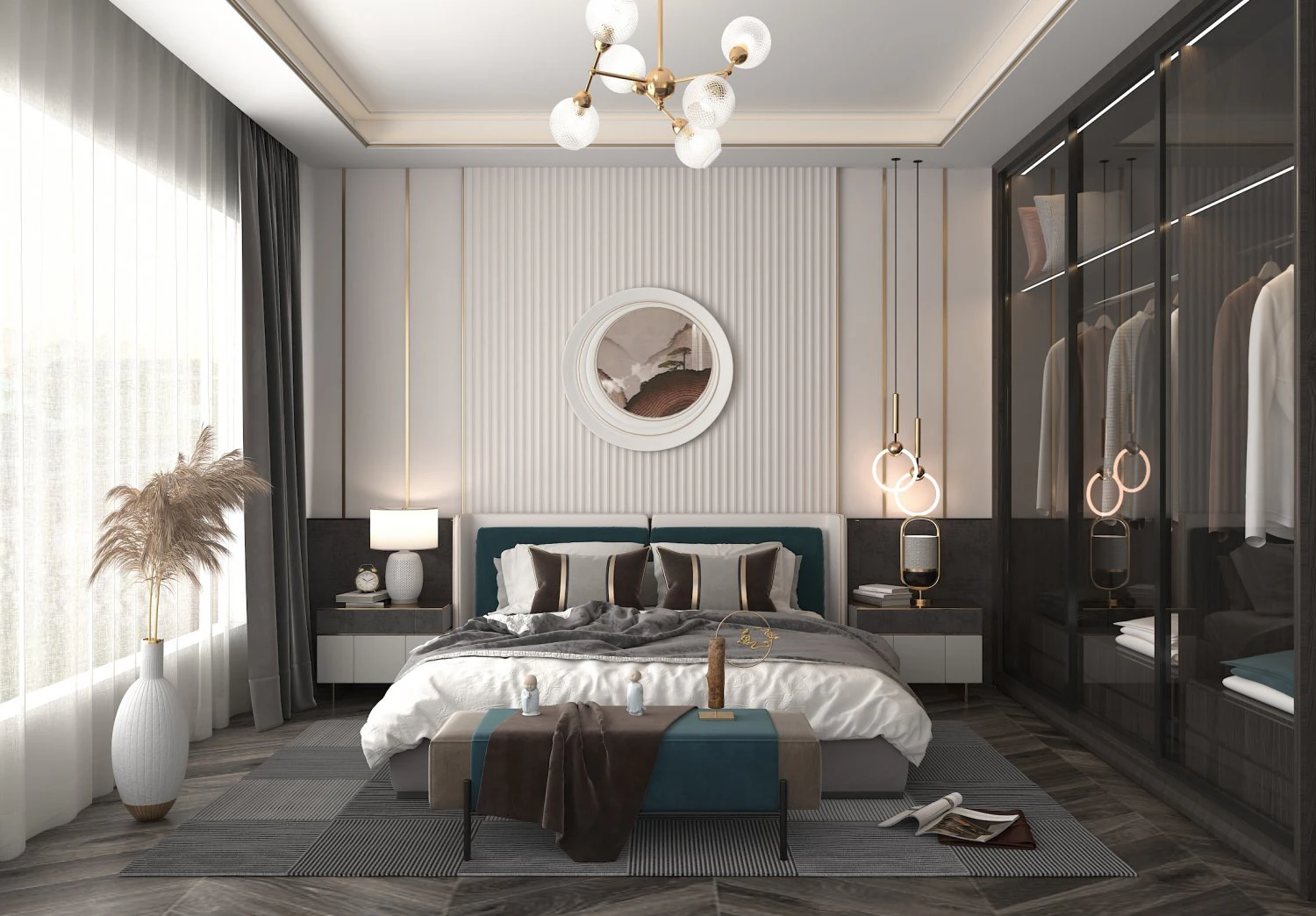 Modern Bedroom Interior Scene 9 3D Model .c4d .max .obj .3ds .fbx .stl .blend 
