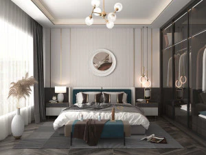 Moderne Schlafzimmer-Innenszene 9 3D Modell