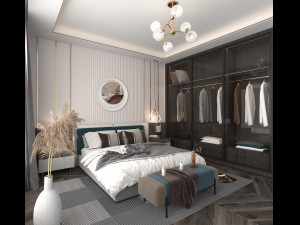 Modern Bedroom Interior Scene 9 Modelo 3D