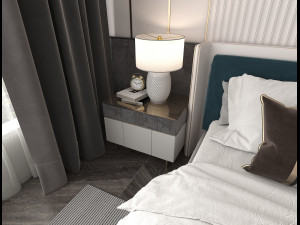 Modern Bedroom Interior Scene 9 Modelo 3D