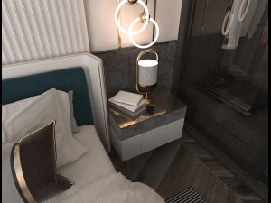 Modern Bedroom Interior Scene 9 3D Model