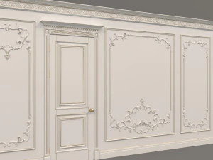 European Style Interior Wall Decoration 7 3D Model