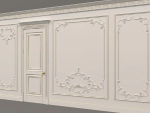 European Style Interior Wall Decoration 7 3D Model