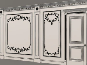 European Style Interior Wall Decoration 7 3D Model