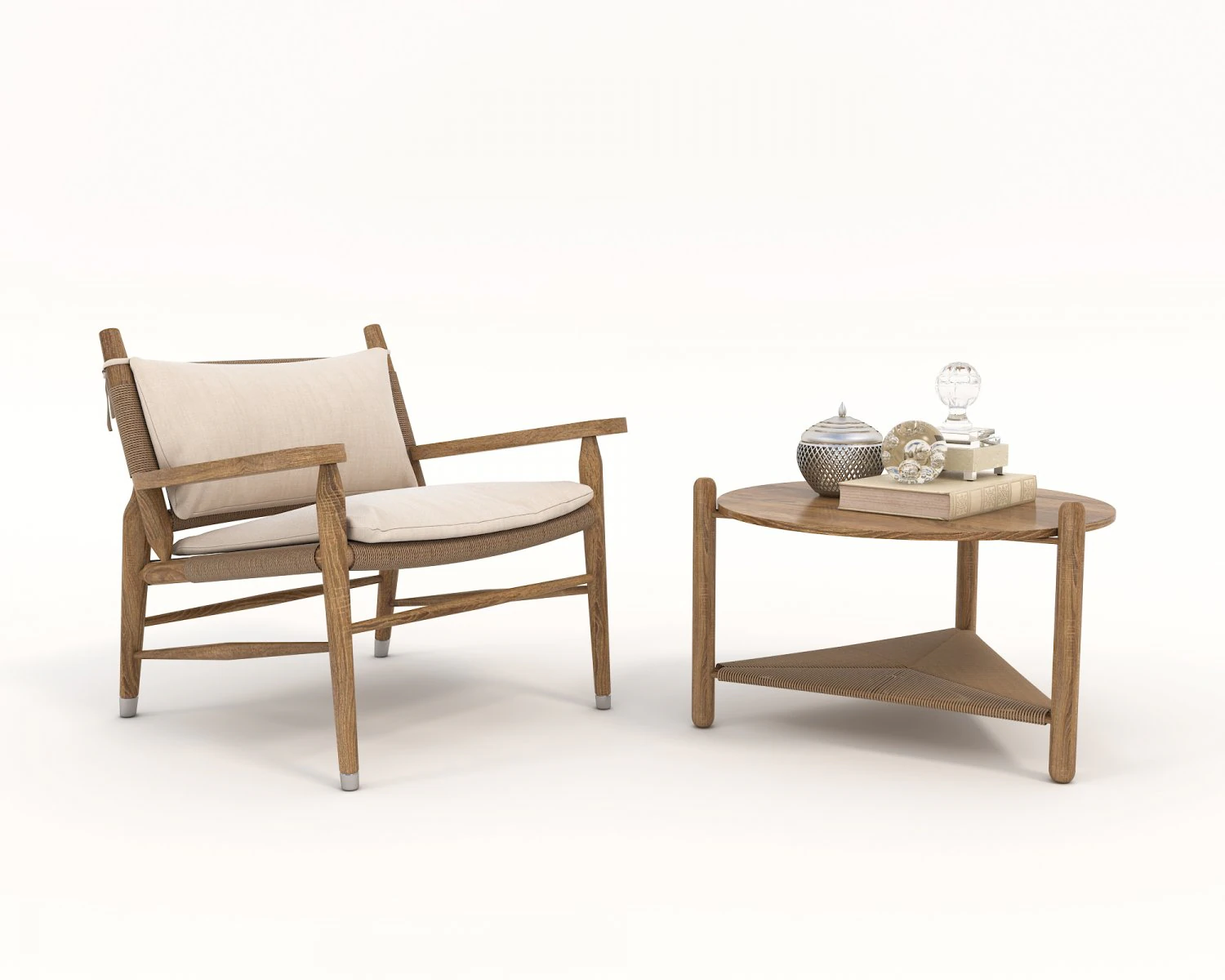 Traditional Wooden Table and Chair 3D Model .c4d .max .obj .3ds .fbx .stl .blend