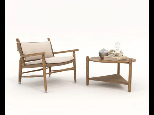 传统木桌椅 3D 模型