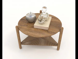 Traditional Wooden Table and Chair 3D Model