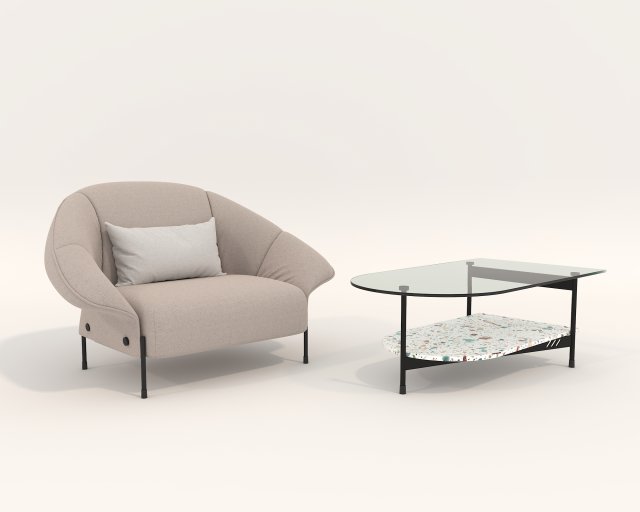 Contemporary Coffee Table and Armchair 13 Modèle 3D .c4d .max .obj .3ds .fbx .stl .blend 