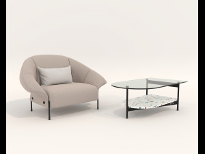 Contemporary Coffee Table and Armchair 13 3D Models
