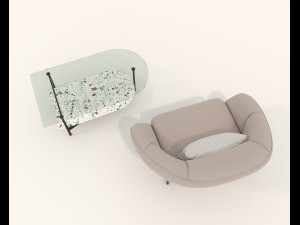 Contemporary Coffee Table and Armchair 13 Modèle 3D