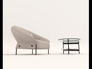 Contemporary Coffee Table and Armchair 13 Modèle 3D