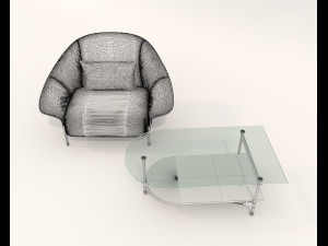 Contemporary Coffee Table and Armchair 13 Modèle 3D