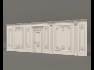 European Style Interior Wall Decoration 8 3D Model