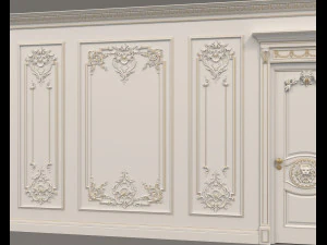 European Style Interior Wall Decoration 8 3D Model