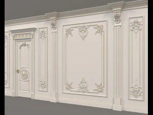 European Style Interior Wall Decoration 8 3D Model