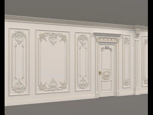 European Style Interior Wall Decoration 8 3D Model
