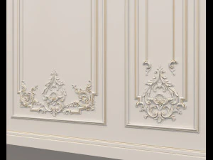 European Style Interior Wall Decoration 8 3D Model
