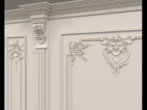 European Style Interior Wall Decoration 8 3Dモデル