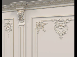European Style Interior Wall Decoration 8 3D Model