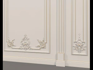 European Style Interior Wall Decoration 8 3D Model
