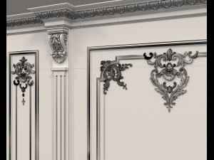 European Style Interior Wall Decoration 8 3Dモデル