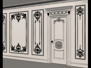 European Style Interior Wall Decoration 8 3D Model