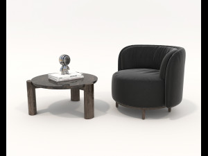 Contemporary Coffee Table and Armchair 14 3D Models