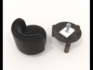 Contemporary Coffee Table and Armchair 14 3D Model