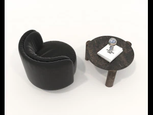 Contemporary Coffee Table and Armchair 14 3D Model