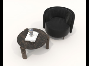 Contemporary Coffee Table and Armchair 14 3D Model