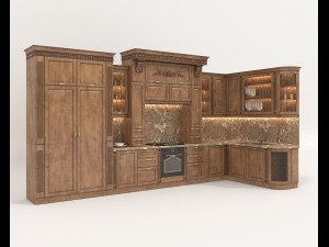 European Style Kitchen 8 3D Model