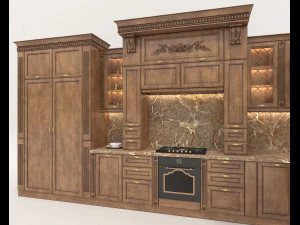 European Style Kitchen 8 3D Model