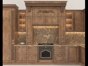European Style Kitchen 8 3D Model