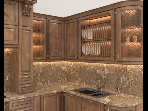 European Style Kitchen 8 3D Модель