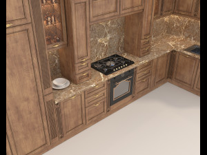 European Style Kitchen 8 3D Модель