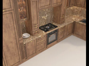 European Style Kitchen 8 3D Model