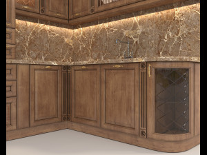 European Style Kitchen 8 3D Модель