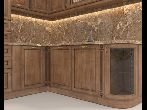 European Style Kitchen 8 3D Model
