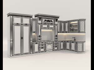 European Style Kitchen 8 3D Модель