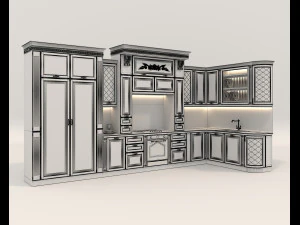 European Style Kitchen 8 3D Model