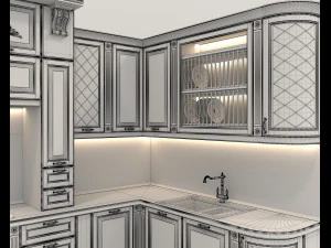 European Style Kitchen 8 3D Model
