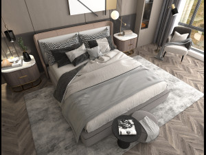 Modern Bedroom Interior Scene 10 3D Model