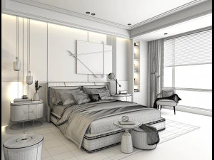 Cena interior do quarto moderno 10 Modelo 3D