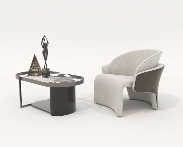 Contemporary Coffee Table and Armchair 15 Modelo 3D .c4d .max .obj .3ds .fbx .stl .blend 