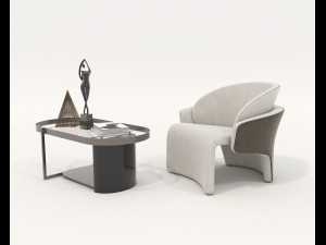 Contemporary Coffee Table and Armchair 15 3D Models