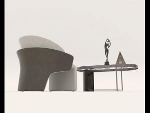 Contemporary Coffee Table and Armchair 15 Modelo 3D