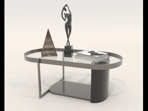 Contemporary Coffee Table and Armchair 15 3D Model